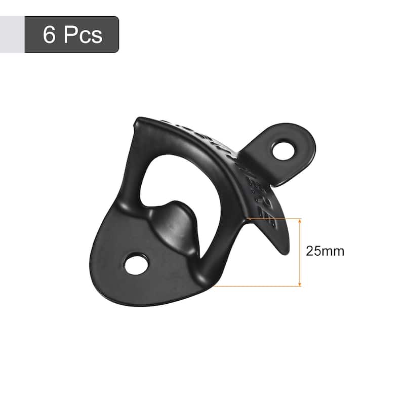 6pcs Cast Iron Wall Mounted Beer Bottle Opener for Cafe Bar - 3 x 2.3"