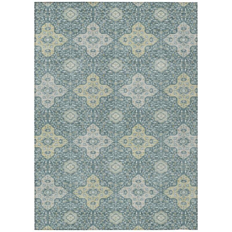 Machine Washable Indoor/ Outdoor Traditional Columbus Chantille Rug