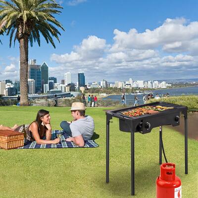 Outdoor Stove Portable Propane Gas Cooker Iron Cast Patio Burner