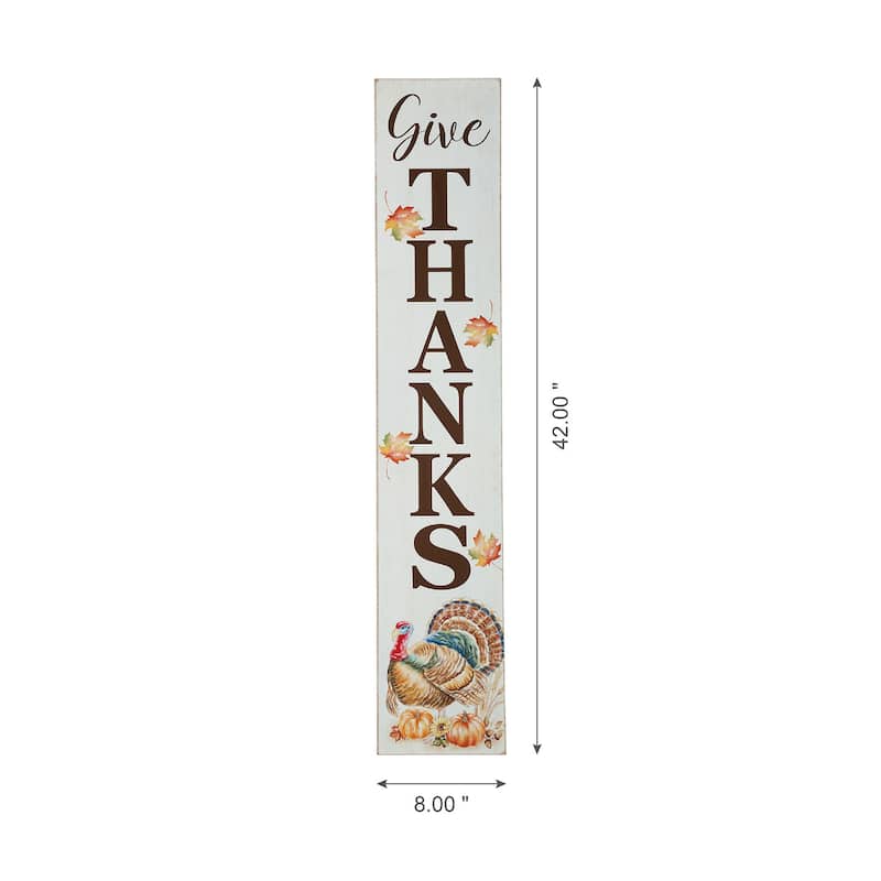 Glitzhome 42"H Fall Thanksgiving Wooden Pumpkin Porch Sign