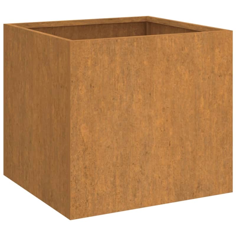 vidaXL Planter Rusty Corten Steel Medium Durable Planter Rectangular - 19.3 x 18.5 x 18.1