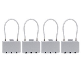 3 Digit Combination Padlock, 3mm Wire Shackle Luggage Code Lock Silver ...