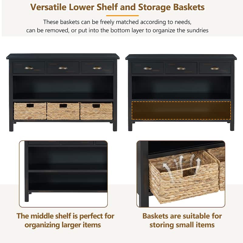 Console Table Sofa Table Buffet Cabinet with Storage Drawers