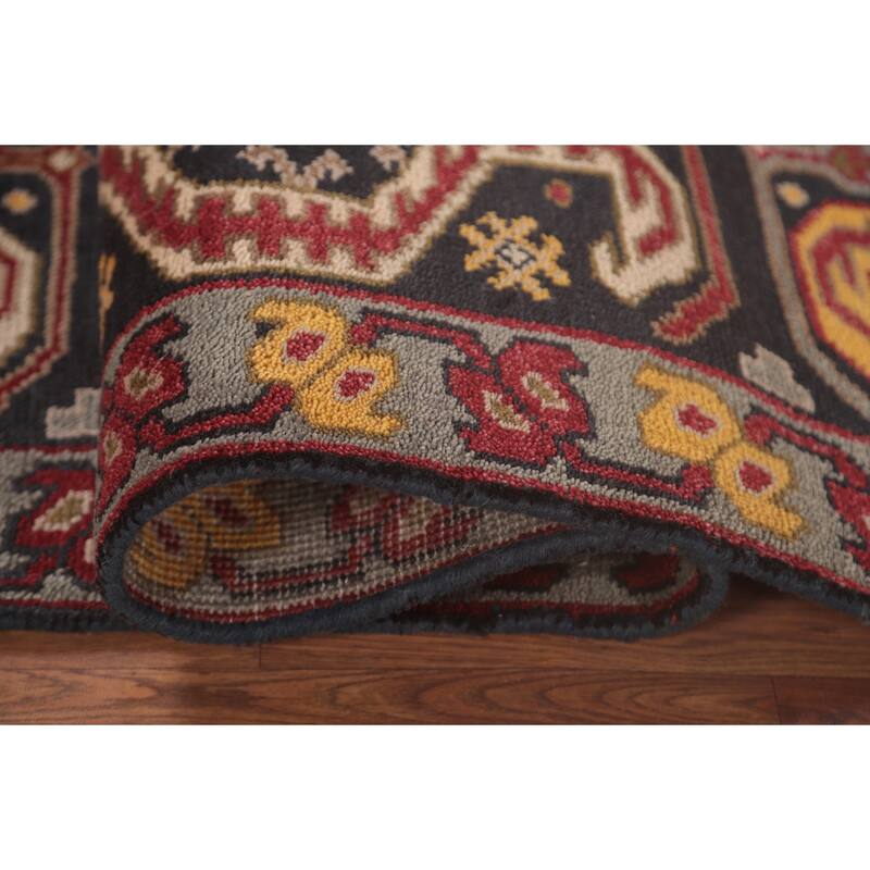 Kazak Runner Rug Hand-Knotted Wool Carpet - 2'6"x 9'8"