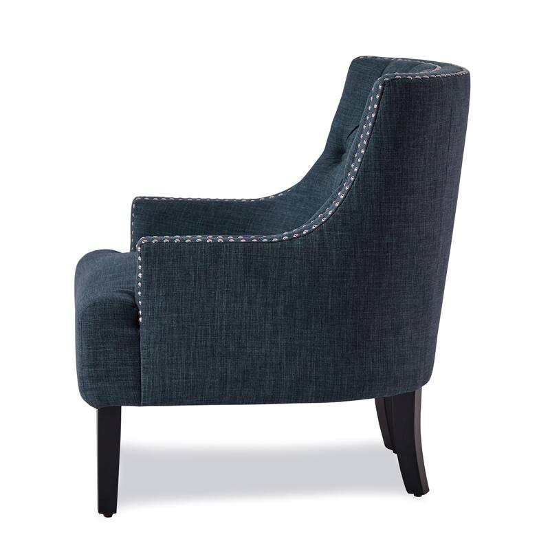 Modern Traditional Chenille Accent Chair with Nailhead Trim