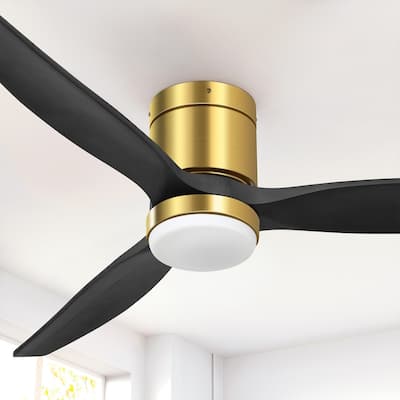 Moasis 52" LED Ceiling Fan Light with 3 Solid Wood Blades