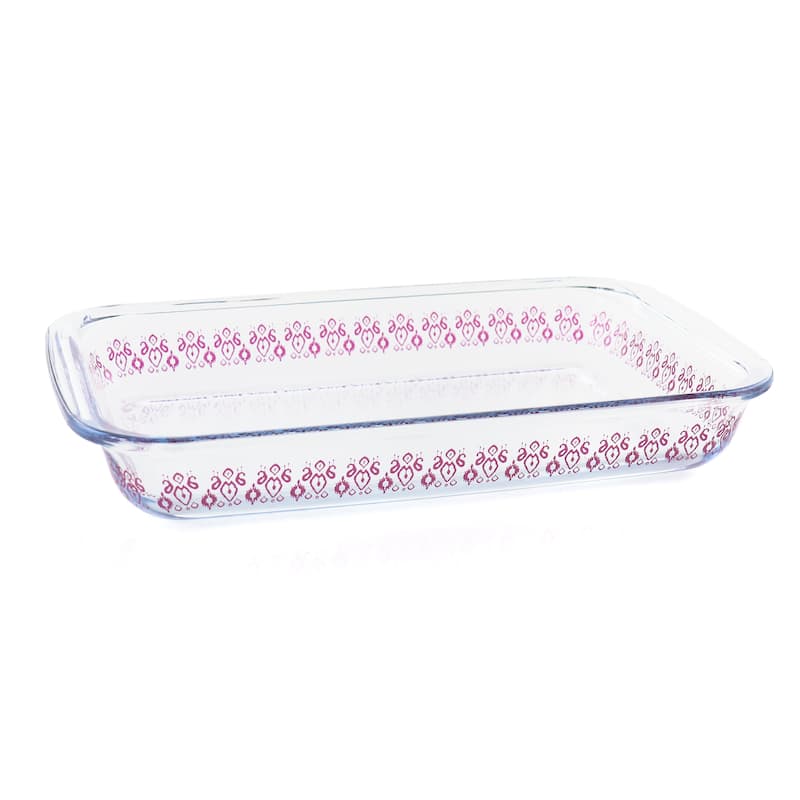 Spice By Tia Mowry 2.3 Quart Spicy Cloves Glass Rectangular Baker