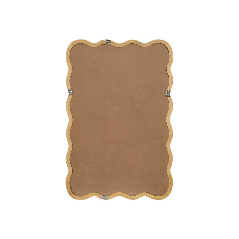 20"x30" Wavy Rectangle Solid Wood Frame Decorative Mirror
