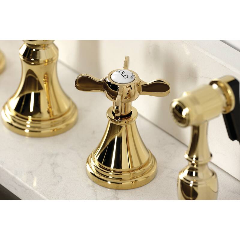 Kingston Brass KS279.BEXBS Essex 1.8 GPM Widespread Kitchen Faucet