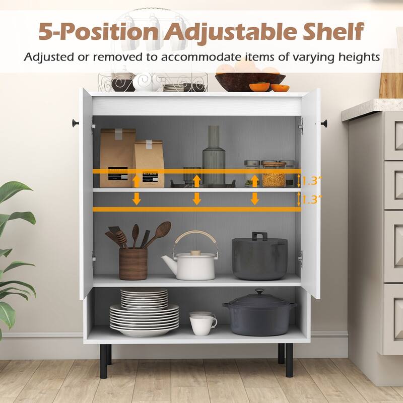 Gymax Sideboard Buffet Cabinet 2-Door Kitchen Storage Cabinet w/