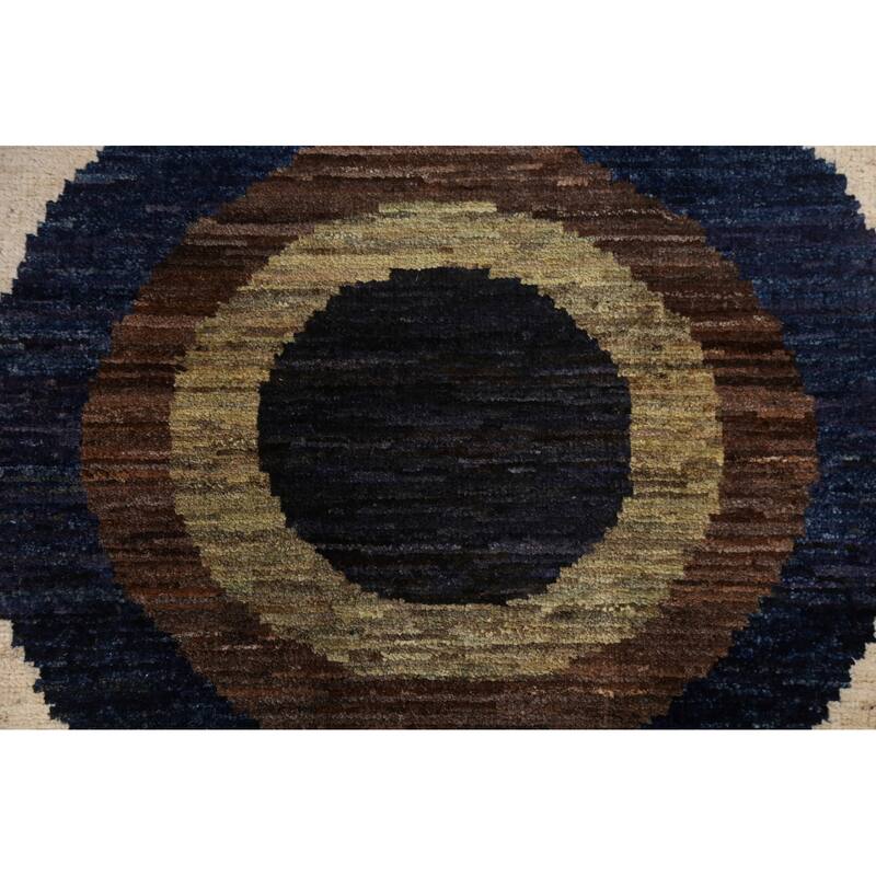 Contemporary Oriental Abstract Living Room Area Rug Wool Hand-knotted - 8'6" x 11'7"