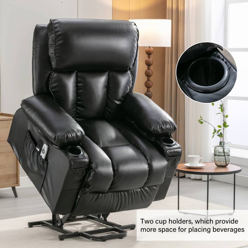 Large Power Lift Recliner Chair with Heat & 8‑Point Massage