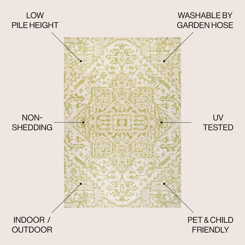 JONATHAN Y Charleston Medallion Indoor/Outdoor Area Rug