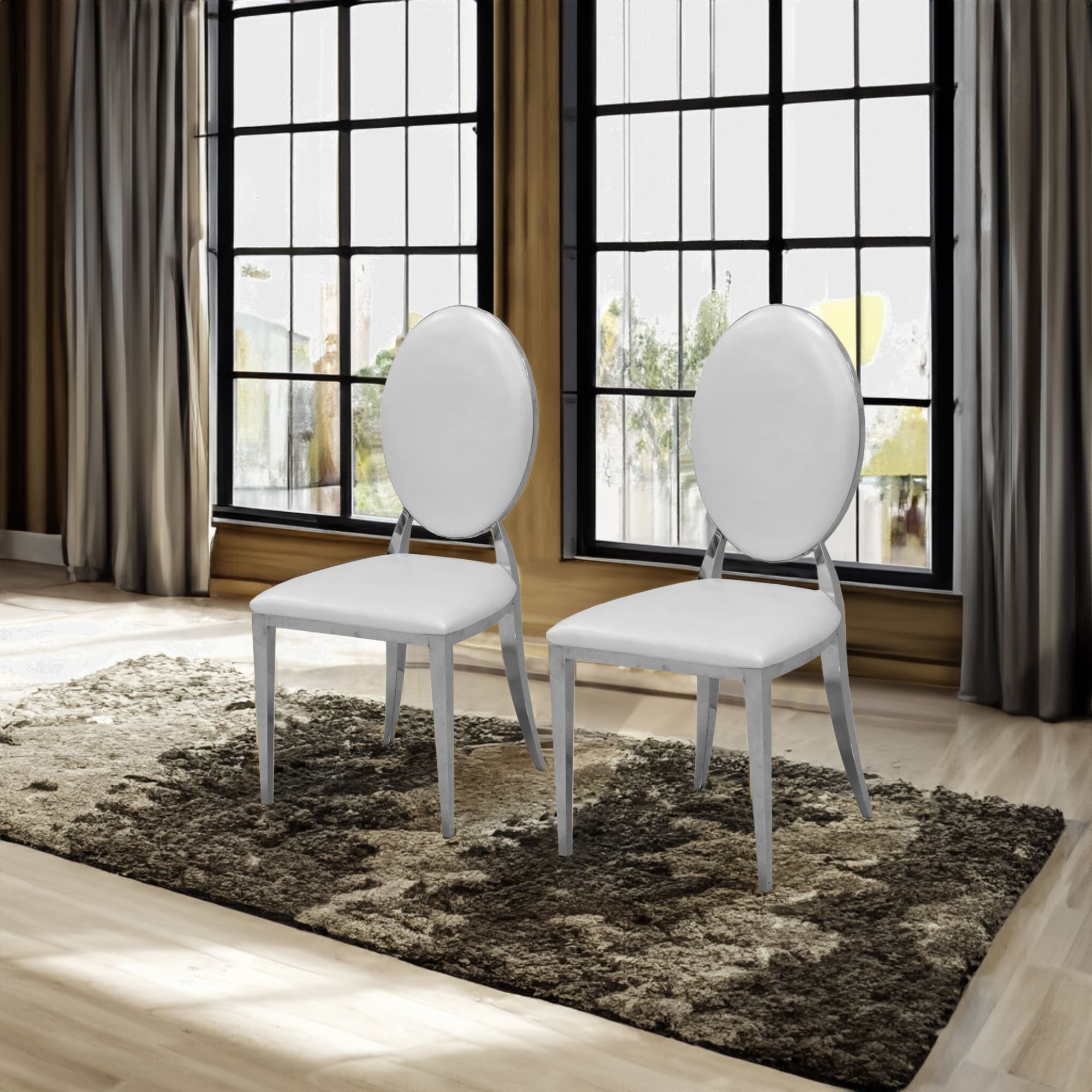 Leatherette dining on sale chairs