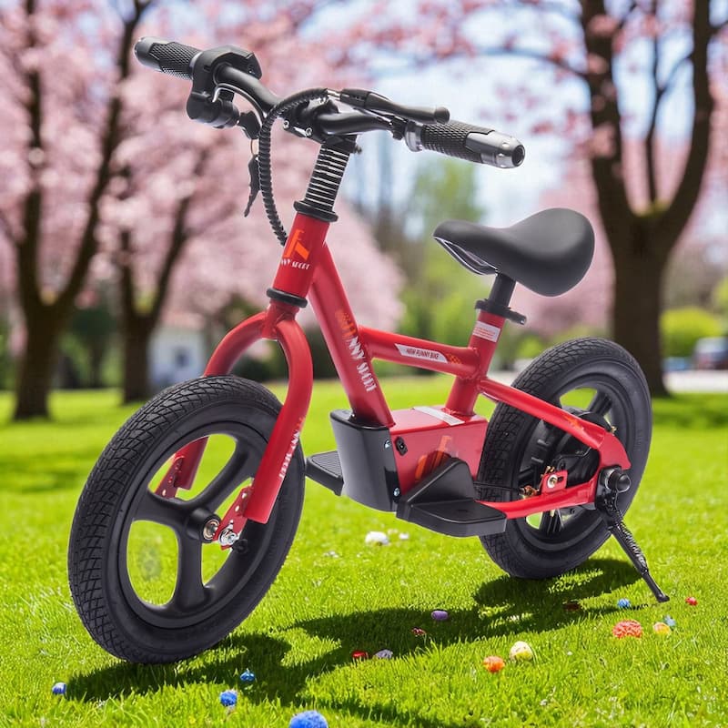 24V Kids Electric Dirt Bike with 150W Motor, 9.32MPH Speed, Adjustable Seat, Hand Brakes, Inflatable Tires & Power Display - Red