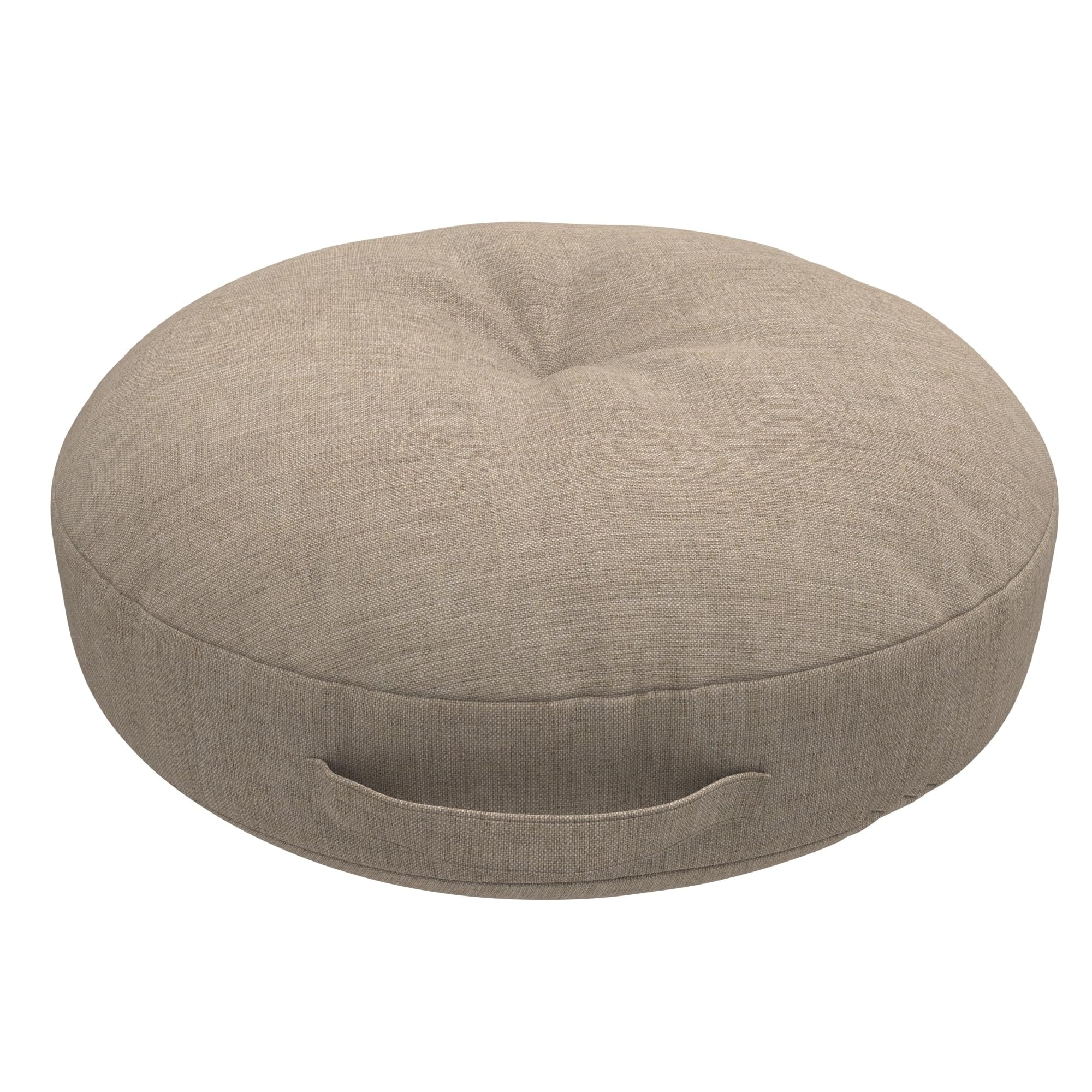 Covers&All Sunbrella Round Seat Cushion with Handle, Plush Outdoor Pillows and Chair Cushions for Home or Patio