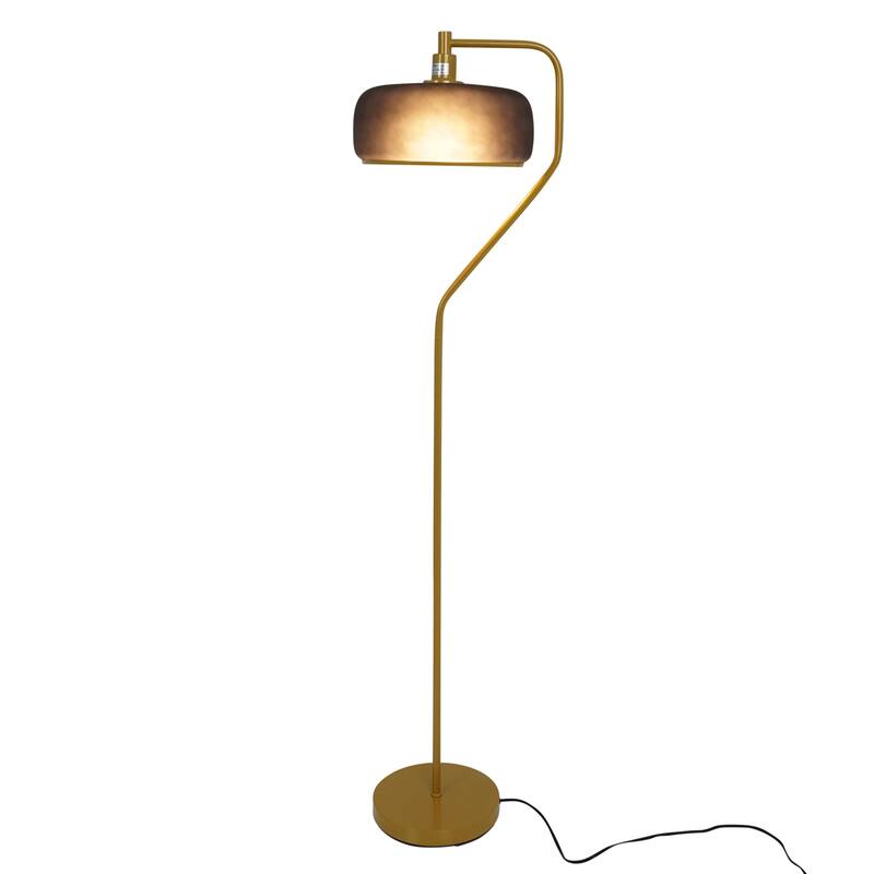Floor Lamp, Standing Light for Living Room, Bedroom & Office Space Illumination, Black Sprayed and Gold, 110-120V - Gold