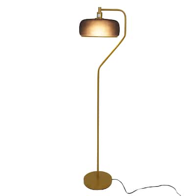 Floor Lamp, Standing Light for Living Room, Bedroom & Office Space Illumination, Black Sprayed and Gold, 110-120V