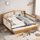 preview thumbnail 3 of 7, Full Size Wood House Shape Daybed with Trundle and Bookcase Headboard for Girls Boys Teens for Bedroom
