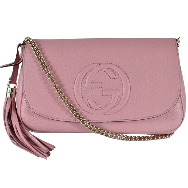 Shop Gucci 536224 Pink Leather SOHO Tassel Crossbody Purse Handbag - Free Shipping Today ...