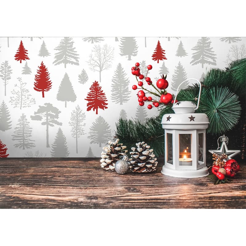 NextWall Winter Forest Christmas Peel and Stick Wallpaper