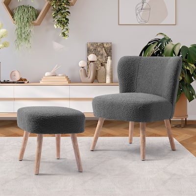 Boucle Polyester Upholstered Living Room Set - Stain Resistant (2-Piece Set)