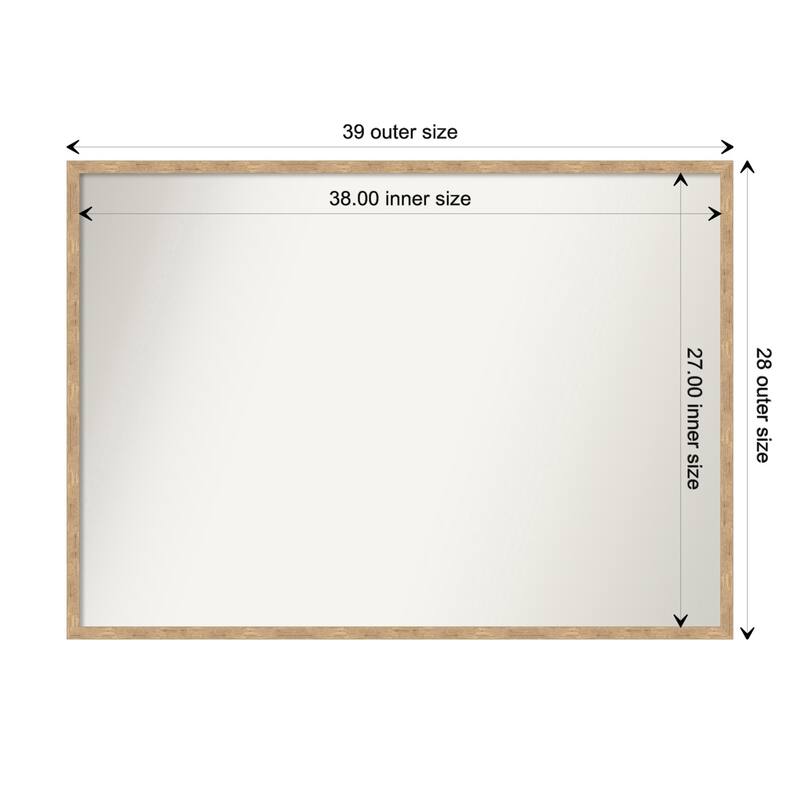 Imprint Non-Beveled Wood Framed Wall Mirror - Imprint Light Bronze - Glass Size 38x27