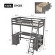 preview thumbnail 7 of 62, High Loft Bed with U Shaped Desk, Drawers Loft Bookshelves Storage Bed with Safety Guard & Ladder, No Box Spring Needed