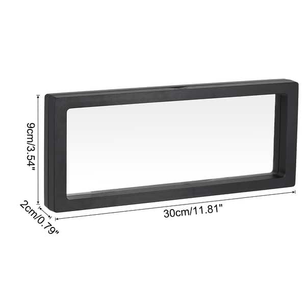 dimension image slide 7 of 18, Floating Frame Holder 3D Jewelry Display Box with Base