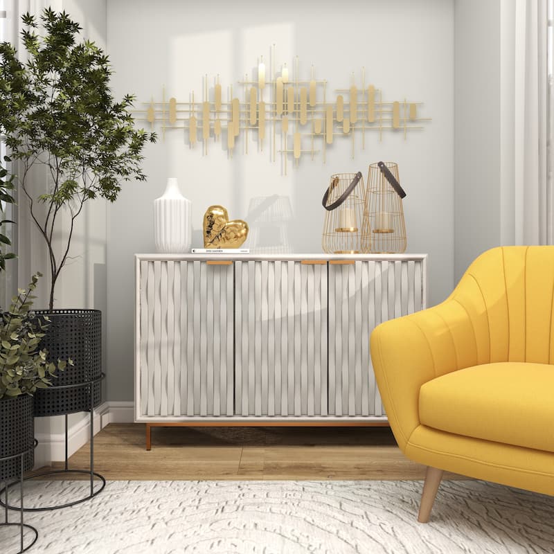 Metal Geometric Geometric Layered Home Wall Decor - Gold - CosmoLiving by Cosmopolitan