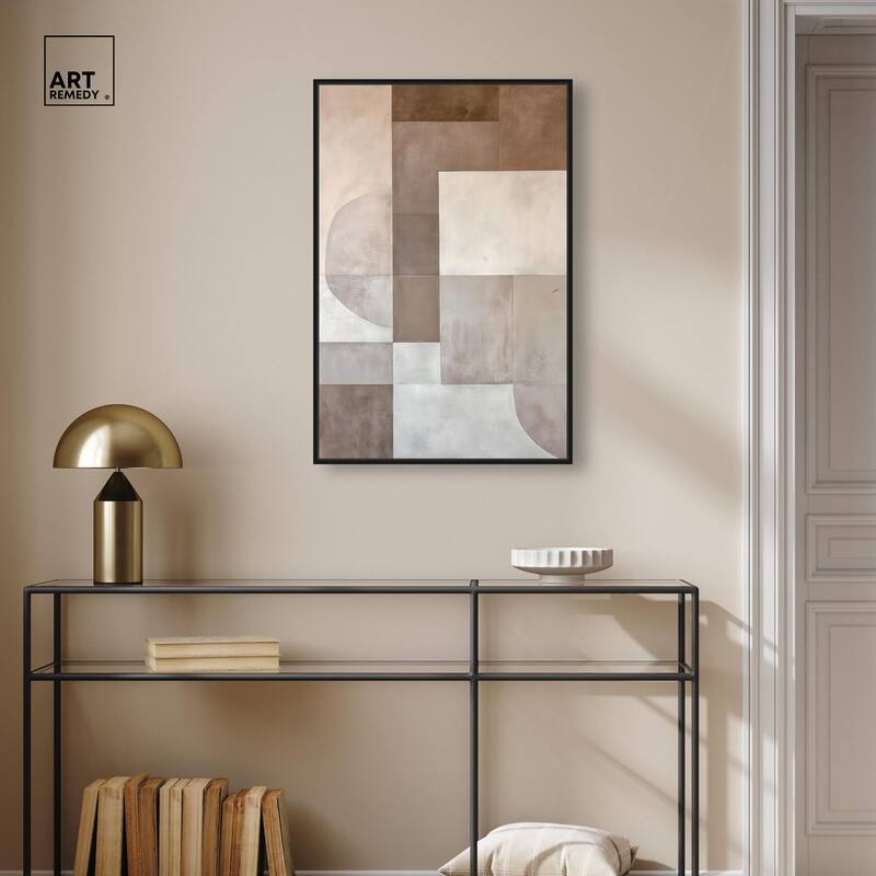 Neutral Tone Blocks II Canvas by Art Remedy