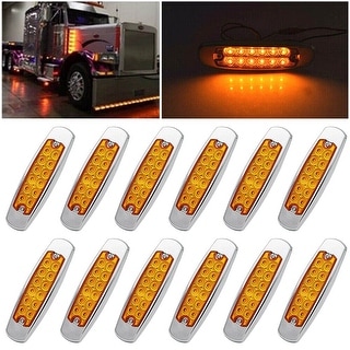 GSRECY 24V 6 LED Rouge/Blanc/Jaune/Vert/Bleu Camion Van Camion Trailer Side Marker Indicators Feux De Position De Cabine De Camion (Blanc