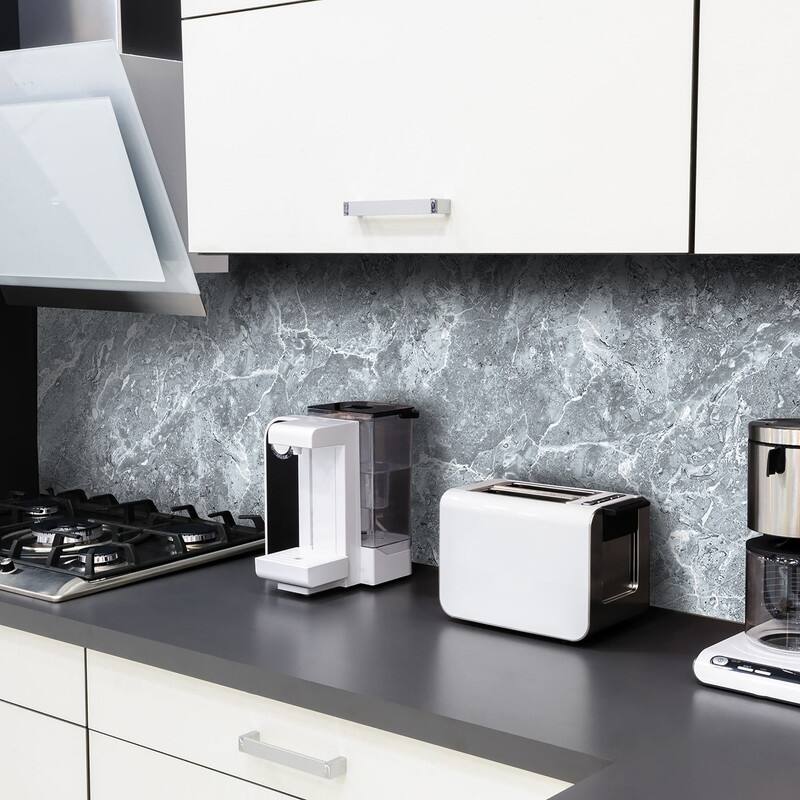 Crearreda Grey Marble Peel & Stick Backsplash