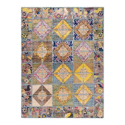 Contemporary Overdyed Wool Hand Knotted Area Rug - 6' 4" x 8' 7"