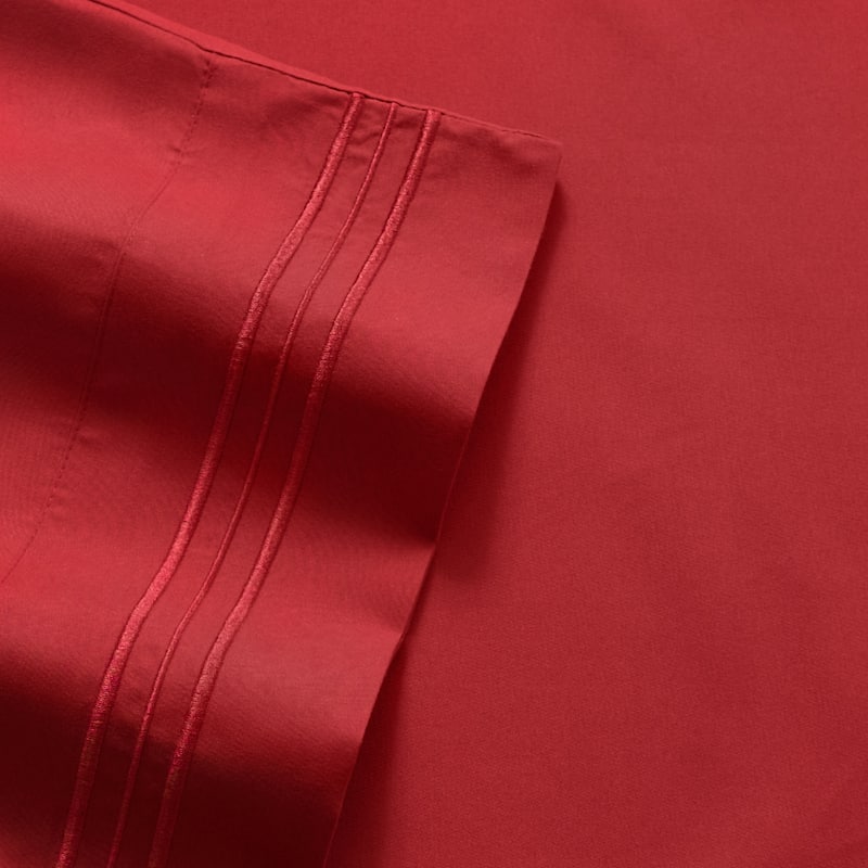 Sweet Home Collection Deep Pocket Soft Microfiber 4-Piece Solid Color Bed Sheet Set - Twin - Red