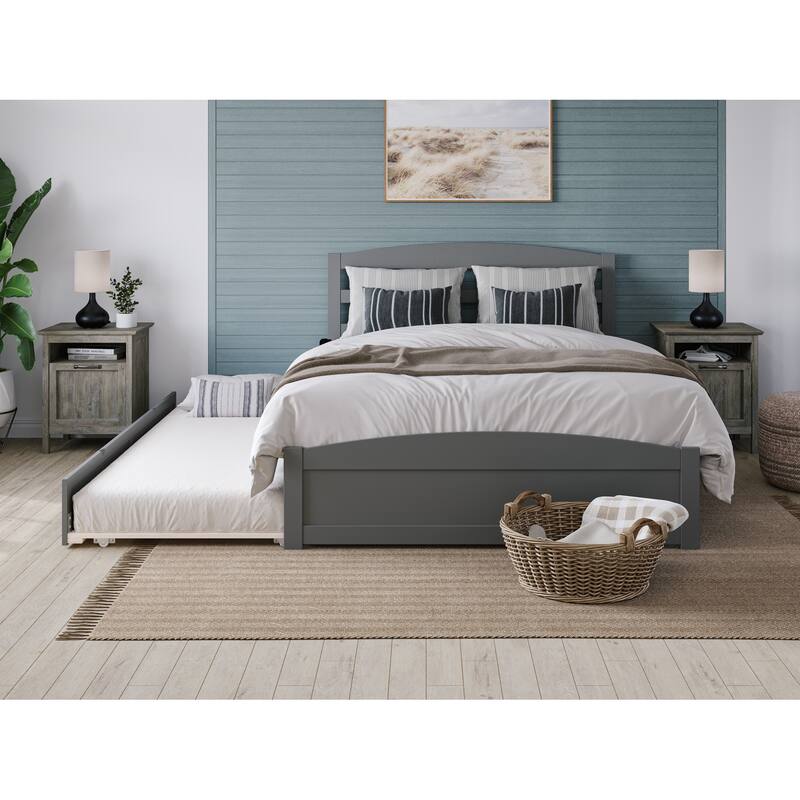 Warren Solid Wood Platform Bed with Footboard and Twin XL Trundle
