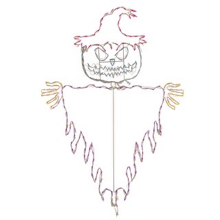 Halloween LED Jack O Lantern Voodoo Scarecrow 72 inches