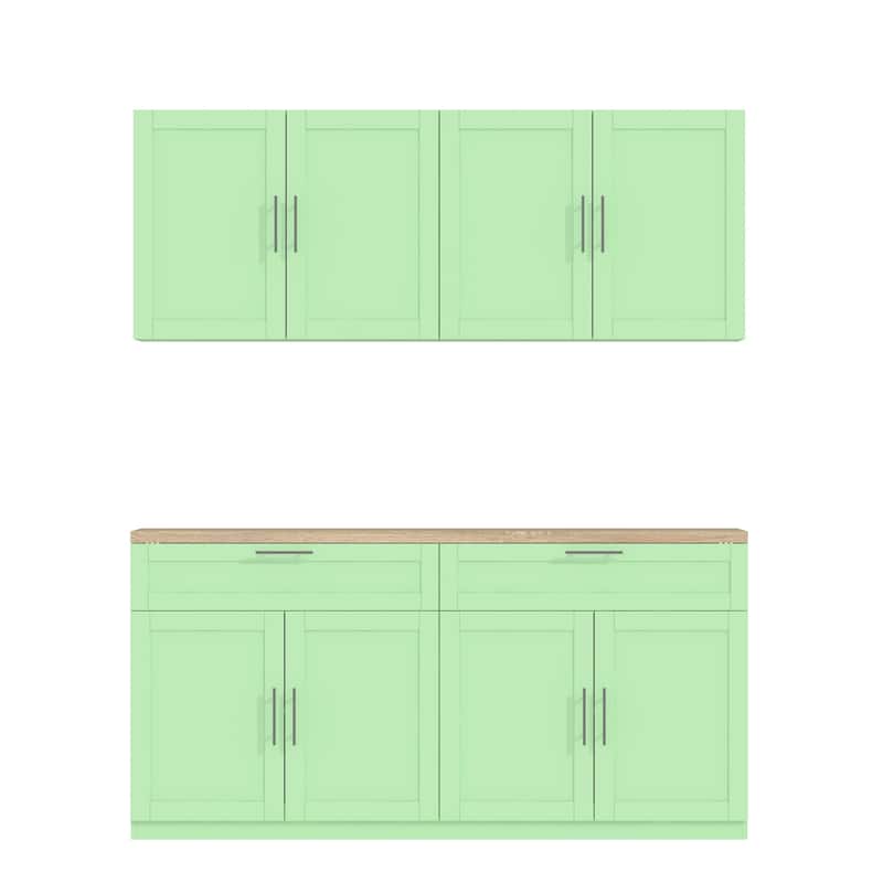 Storage Cabinet Kitchen Pantry Garage Wall Floor and Wall Cabinet Set