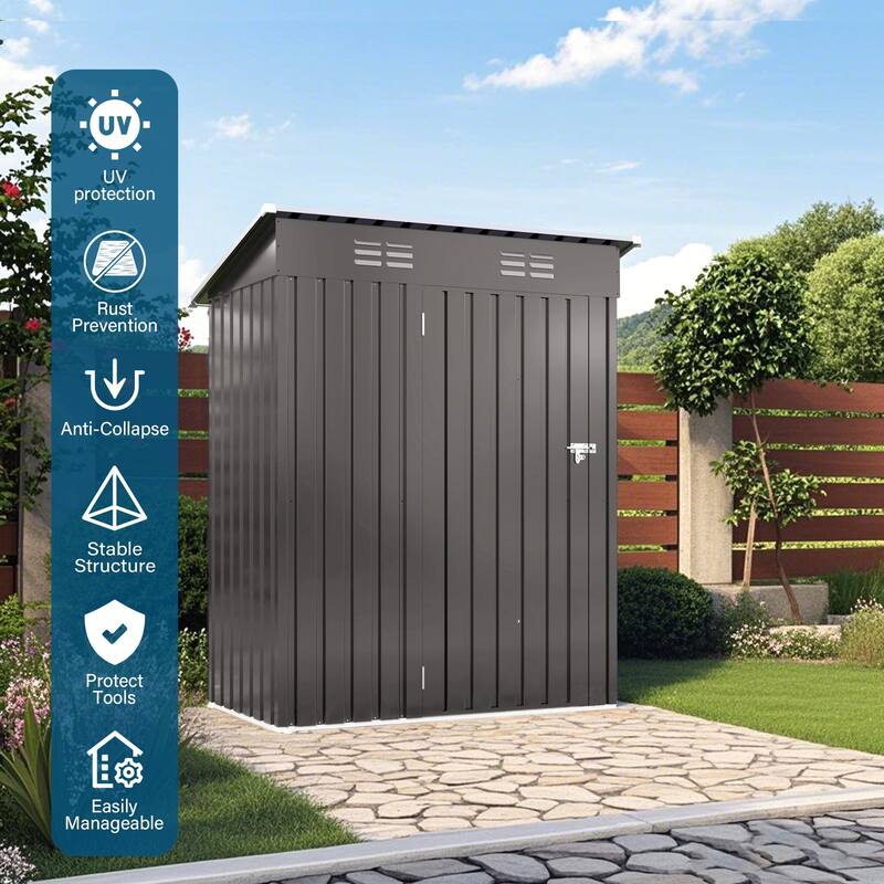 5X3FT Metal Outdoor Storage Shed