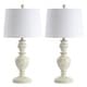preview thumbnail 4 of 5, SAFAVIEH Lighting 28-inch Zabi White LED Table Lamp (Set of 2) - 14"x14"x27.5" - 14"W x 14"D x 28"H