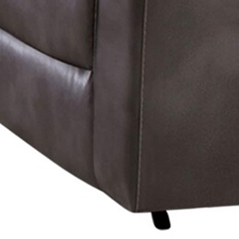 Josy Manual Recliner Loveseat with Console, Dark Gray Faux Leather, 77 Inch