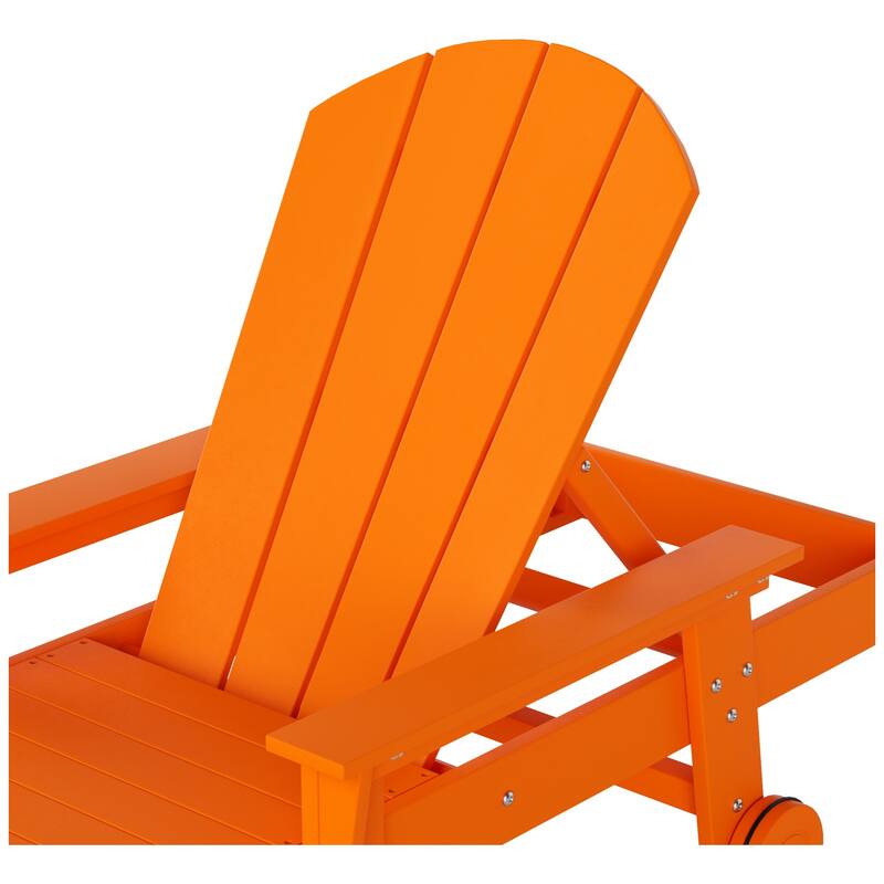 Polytrends Laguna Hdpe All Weather Outdoor Patio Pool Reclining Chaise Lounge With Arms And Wheels