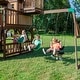 preview thumbnail 9 of 12, Backyard Discovery Skyfort II Cedar Wood Swing Set, Spiral Tube Slide - 19'5" x 16'9"
