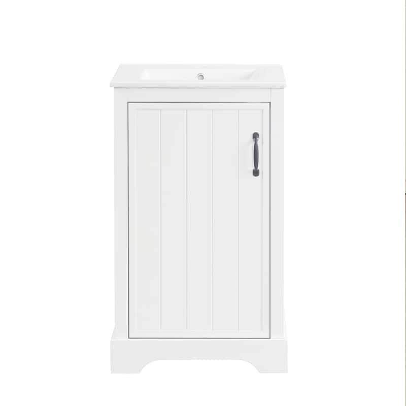 Roomfitters 20" Bathroom Vanity with Sink Cabinet with Soft Closing Door Storage Rack Adjustable Shelf MDF Frame