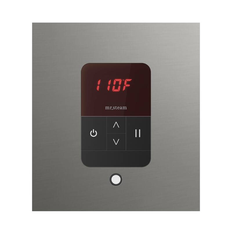 Mr Steam ITSQ Itempo Square Steam Shower Control and Steamhead - Satin Steel