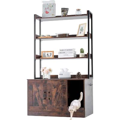 Cat Litter Box EnclosureLarge Cat House Cabinet Hidden Fit Most Litter Box