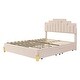 preview thumbnail 8 of 25, Queen Size Velvet Upholstered Platform Bed with 4 Drawers and 16 Colors and 4 Patterns RGB Lights, Irregular Metal Bed Legs