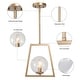 preview thumbnail 16 of 16, Modern Farmhouse 1-Light Bronze Pendant Abstract Geometric Dimmable Kitchen Island Light with Glass Globe