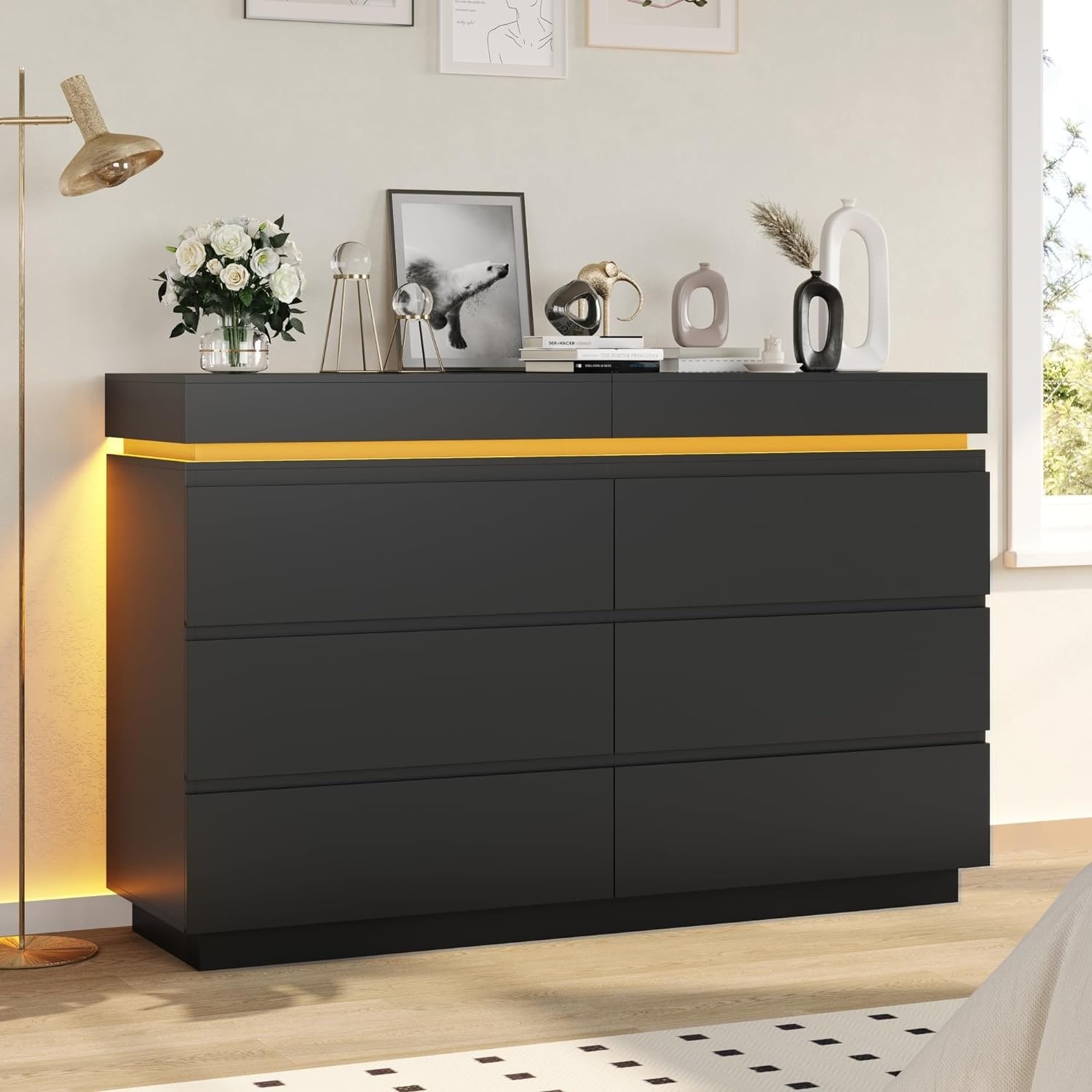 Black outlet glossy dresser