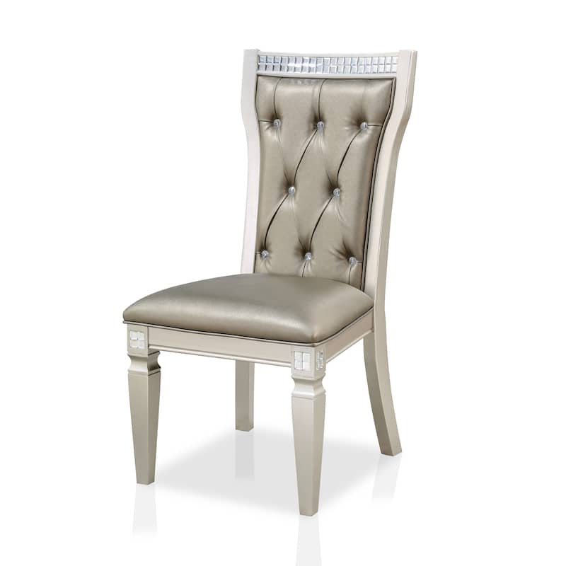Medlee Modern Faux Leather Tufted Side Chair Furniture of America (Set of 2)